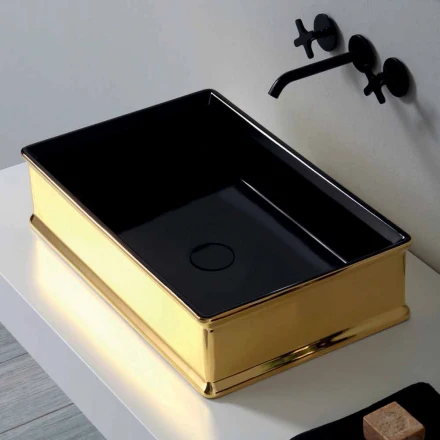 Zweifarbiger Waschtisch aus Keramik Debora aus Italien Viadurini