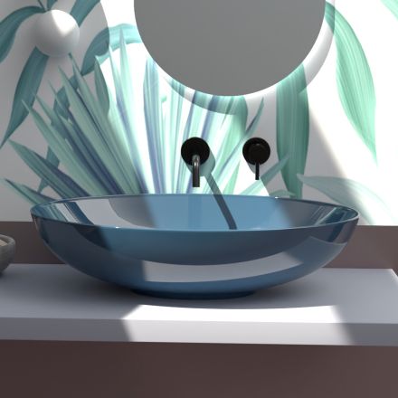 Aufsatzwaschbecken aus glänzender oder mattierter Keramik, hergestellt in Italien – Ferry Viadurini