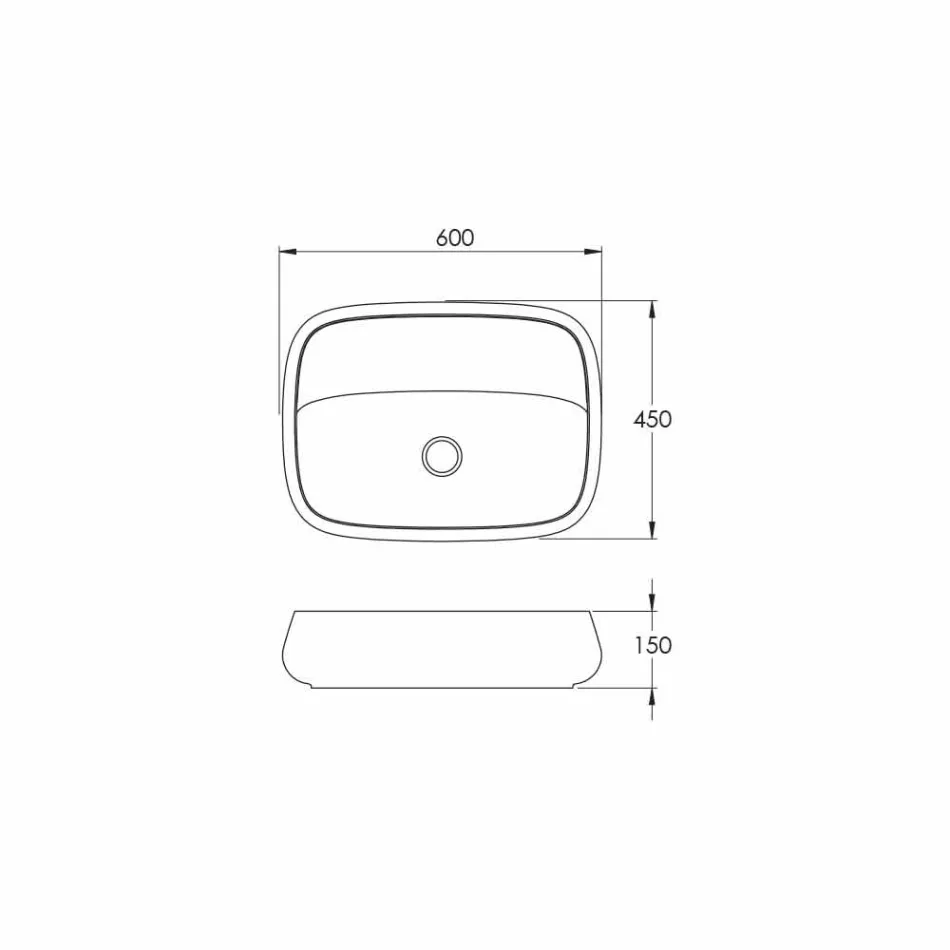 Modernes Aufsatzwaschbecken aus Keramik, made in Italy, Gaiola Viadurini