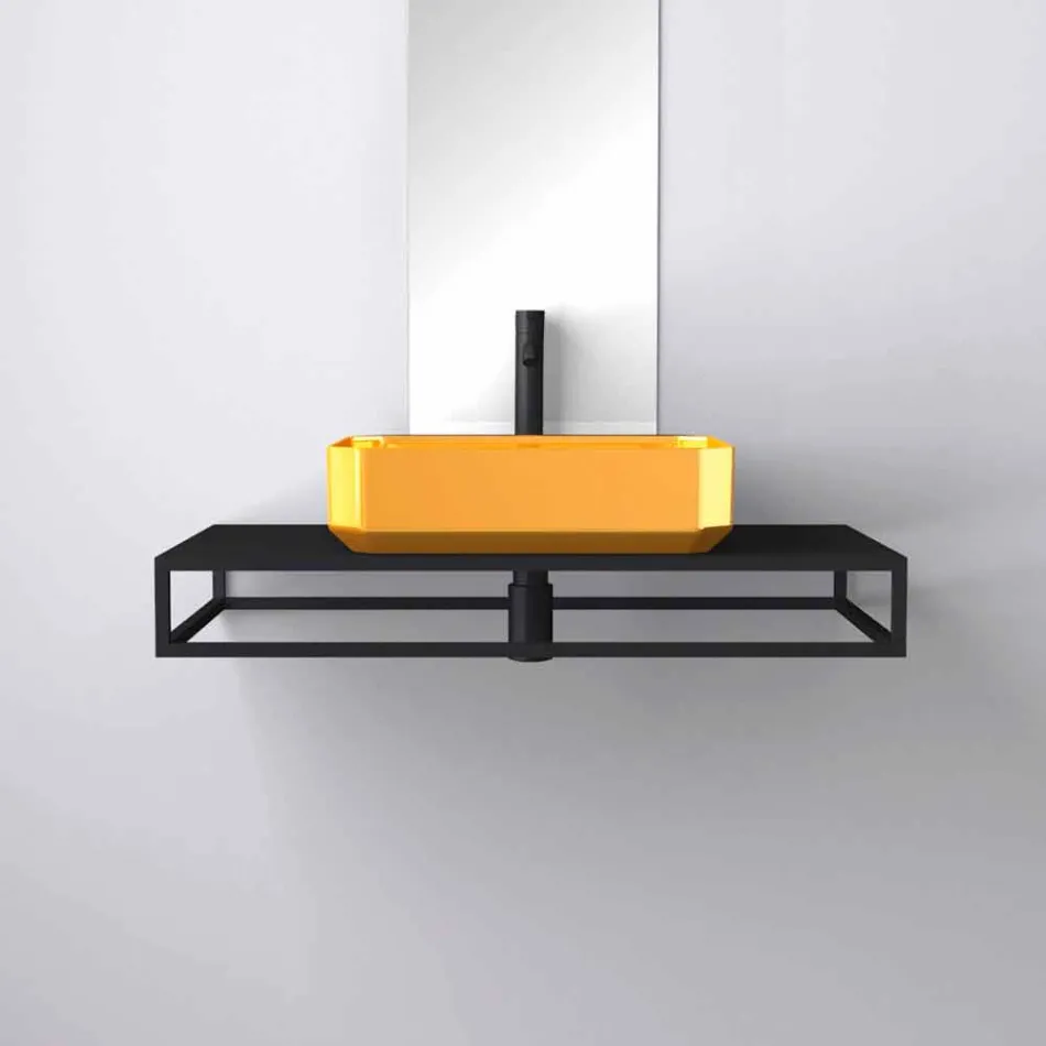 Modernes Aufsatzwaschbecken aus Keramik made in Italy, Zulimo Viadurini