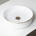 Aufsatzspüle aus Feinsteinzeug mit emaillierter Kante - Vibration Viadurini