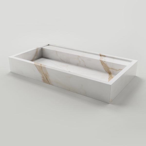 Aufsatzwaschbecken aus feinsteinzeug mit marmoroptik made in italy - cervia
