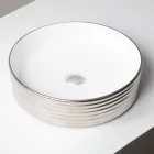 Aufsatzwaschbecken aus gewelltem Feinsteinzeug, hergestellt in Italien - Vibrazione Viadurini