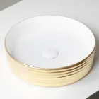 Aufsatzwaschbecken aus gewelltem Feinsteinzeug, hergestellt in Italien - Vibrazione Viadurini