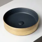 Aufsatzwaschbecken aus gewelltem Feinsteinzeug, hergestellt in Italien - Vibrazione Viadurini