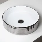 Aufsatzwaschbecken aus gewelltem Feinsteinzeug, hergestellt in Italien - Vibrazione Viadurini