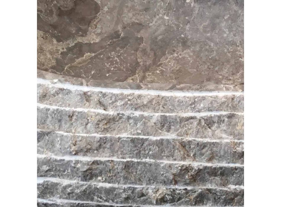 Efeu-graues Aufsatzwaschbecken aus Stein, Einzelstück Viadurini