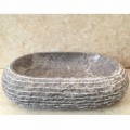 Aufsatzwaschbecken aus grauem Stein Ivy, handgefertigtes Design-Einzelstück