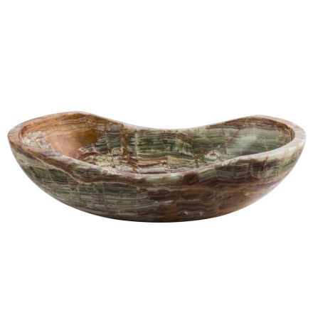 Aufsatzwaschbecken aus Leila-Onyxstein, handgefertigtes Einzelstück Viadurini