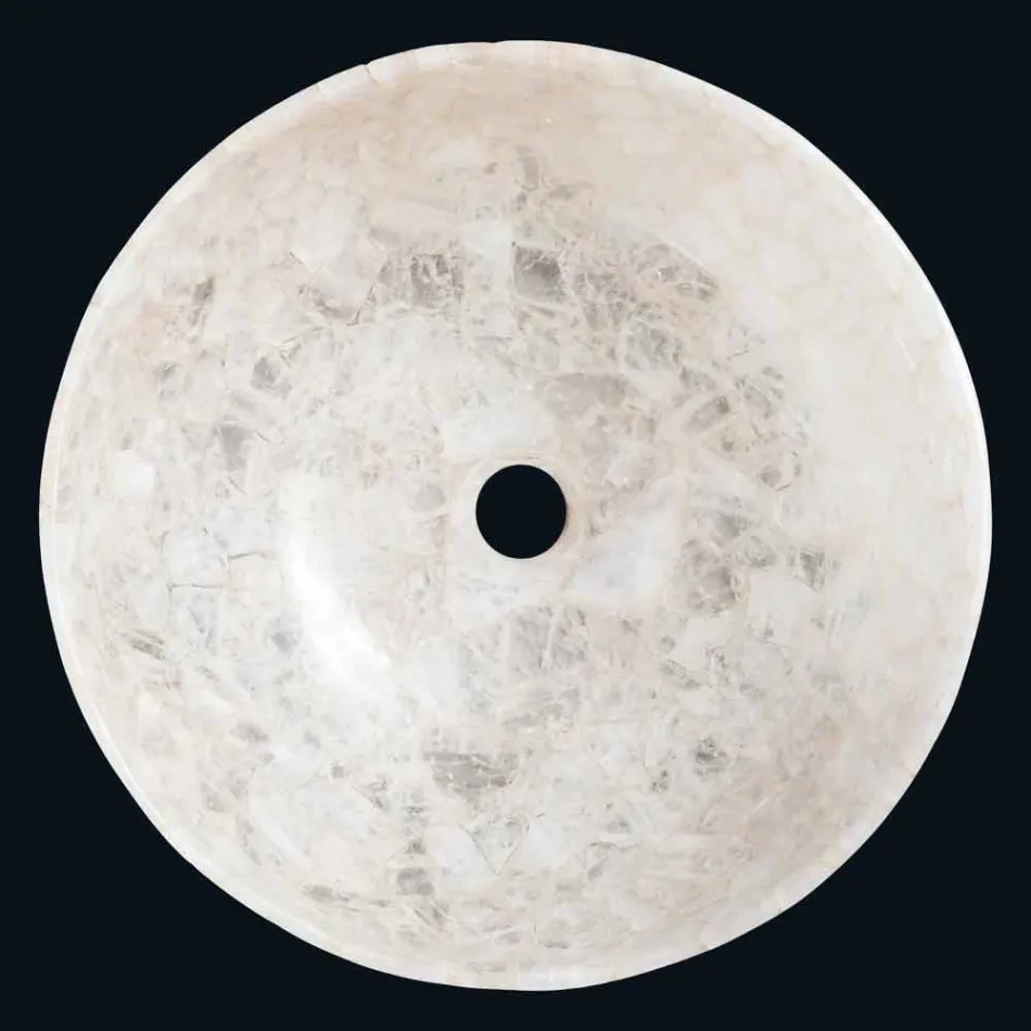 Tala Quarzkristall-Aufsatzwaschtisch, Einzelstück von Hand gefertigt Viadurini