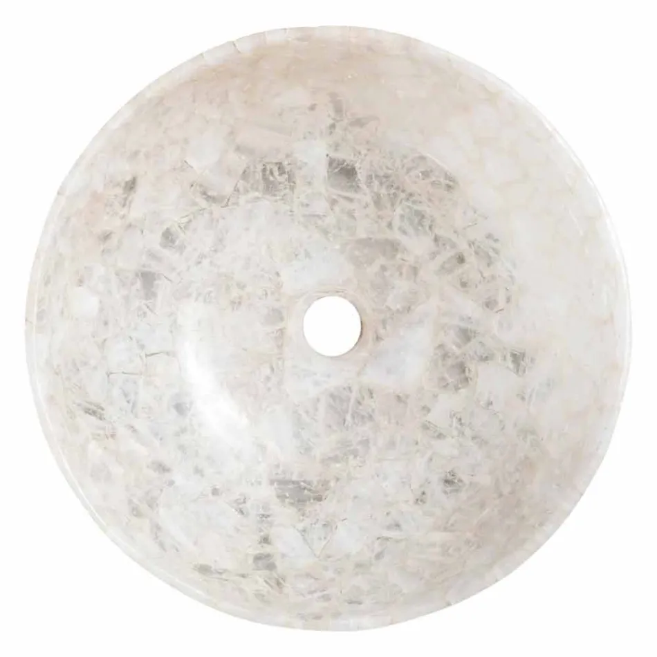 Tala Quarzkristall-Aufsatzwaschtisch, Einzelstück von Hand gefertigt Viadurini