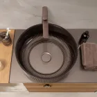 Aufsatzwaschbecken aus harzbeschichtetem und lackiertem venezianischem Glas - Excelsior Viadurini