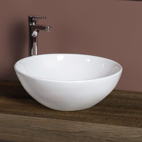 Ovales, schräges aufsatzwaschbecken aus keramik mit modernem design - papavero