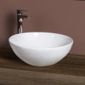 Ovales, schräges Aufsatzwaschbecken aus Keramik mit modernem Design - Papavero