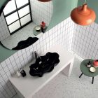 Modernes Aufsatzwaschbecken aus glänzender Keramik Made in Italy - Cube Viadurini