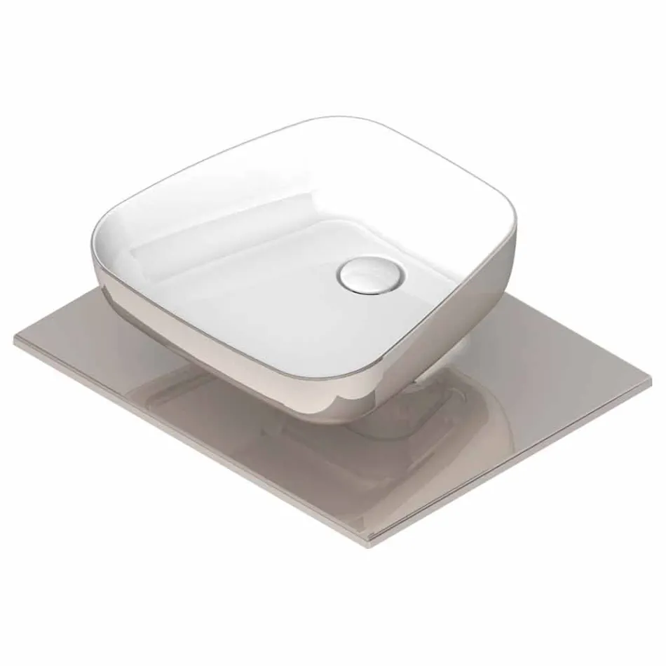 Modernes Aufsatzwaschbecken aus Keramik made in Italy, Reale Viadurini