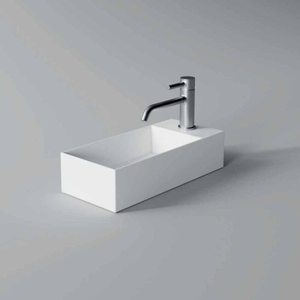 Rechteckiges aufsatzwaschbecken aus keramik made in italy - act