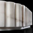 Ovales Aufsatzwaschbecken für das Badezimmer aus weißem Marmor – Cunzit Viadurini