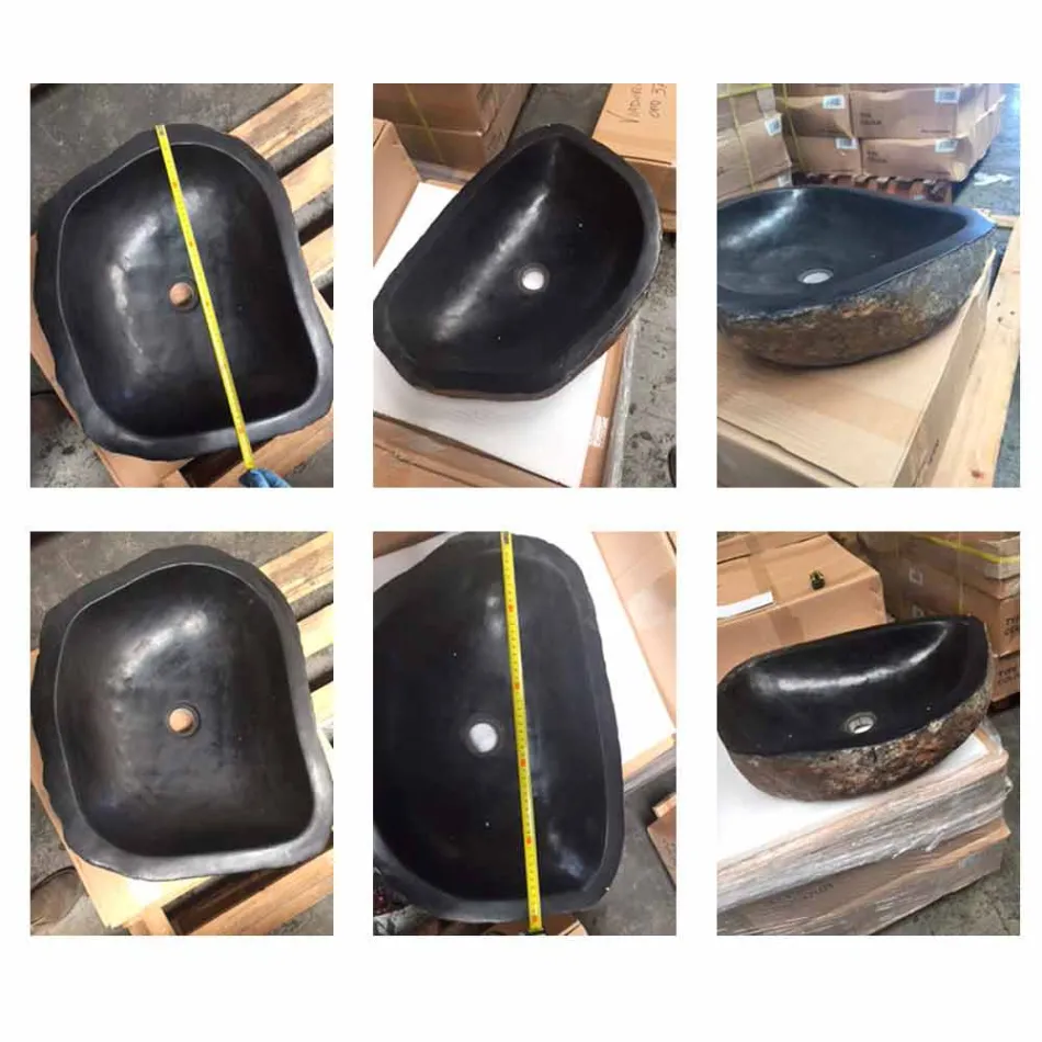 Waschbecken einzigen Stück Basalt in Hassan Lager Viadurini