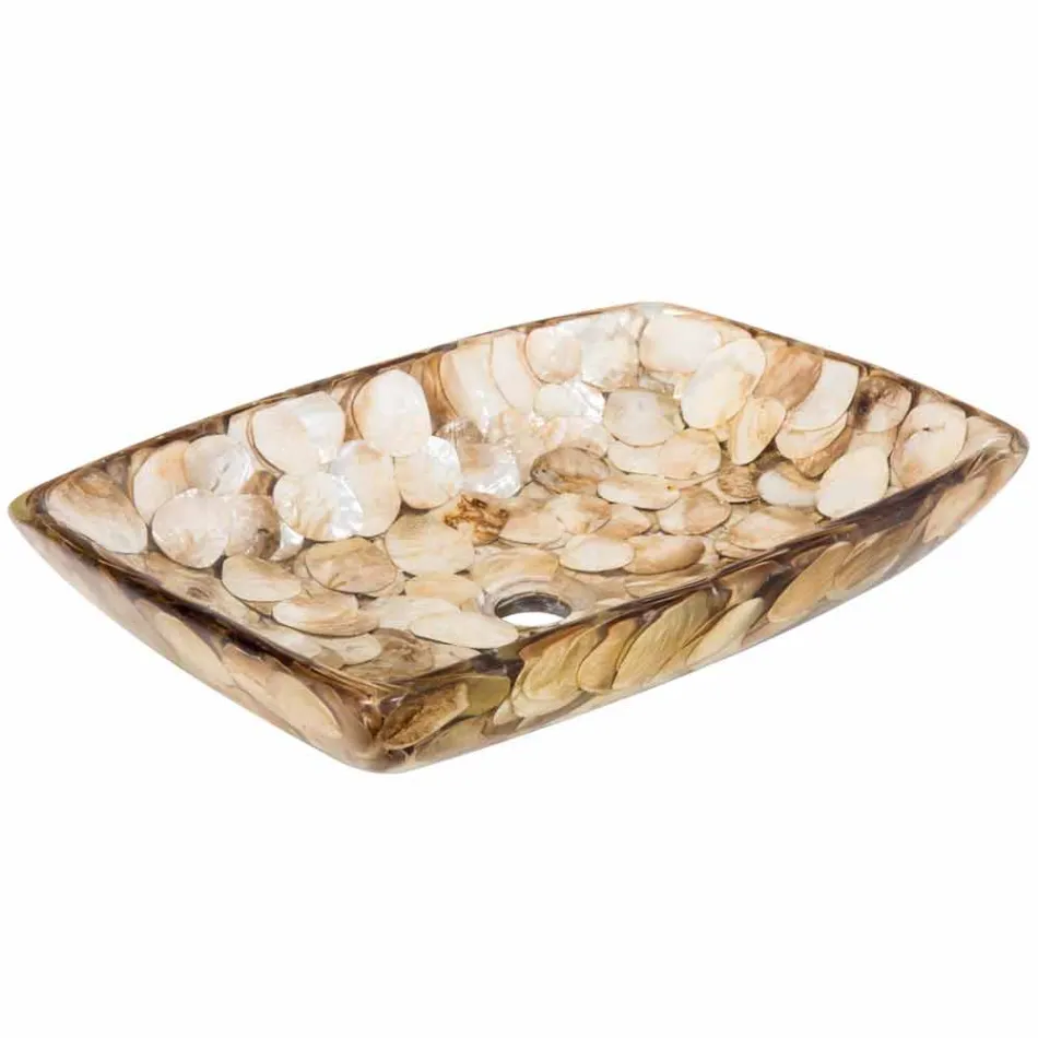 Einteiliges Aufsatzwaschbecken aus Inez Kunstharz, handgefertigt Viadurini