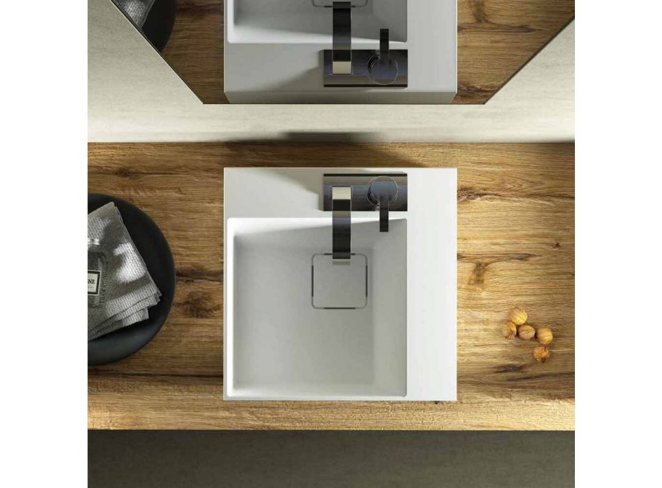 Quadratisches Waschbecken im modernen Design, hergestellt in Italien, Lavis