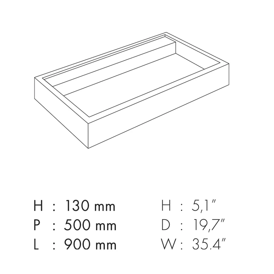 Rechteckiges Aufsatzwaschbecken aus Feinsteinzeug Made in Italy - Cervia Viadurini
