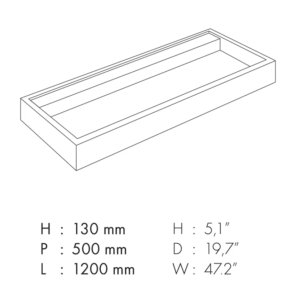 Rechteckiges Aufsatzwaschbecken aus Feinsteinzeug Made in Italy - Cervia Viadurini