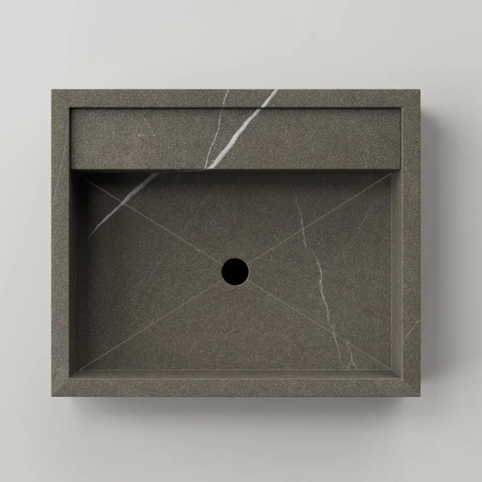 Rechteckiges Aufsatzwaschbecken aus Feinsteinzeug Made in Italy - Cervia Viadurini