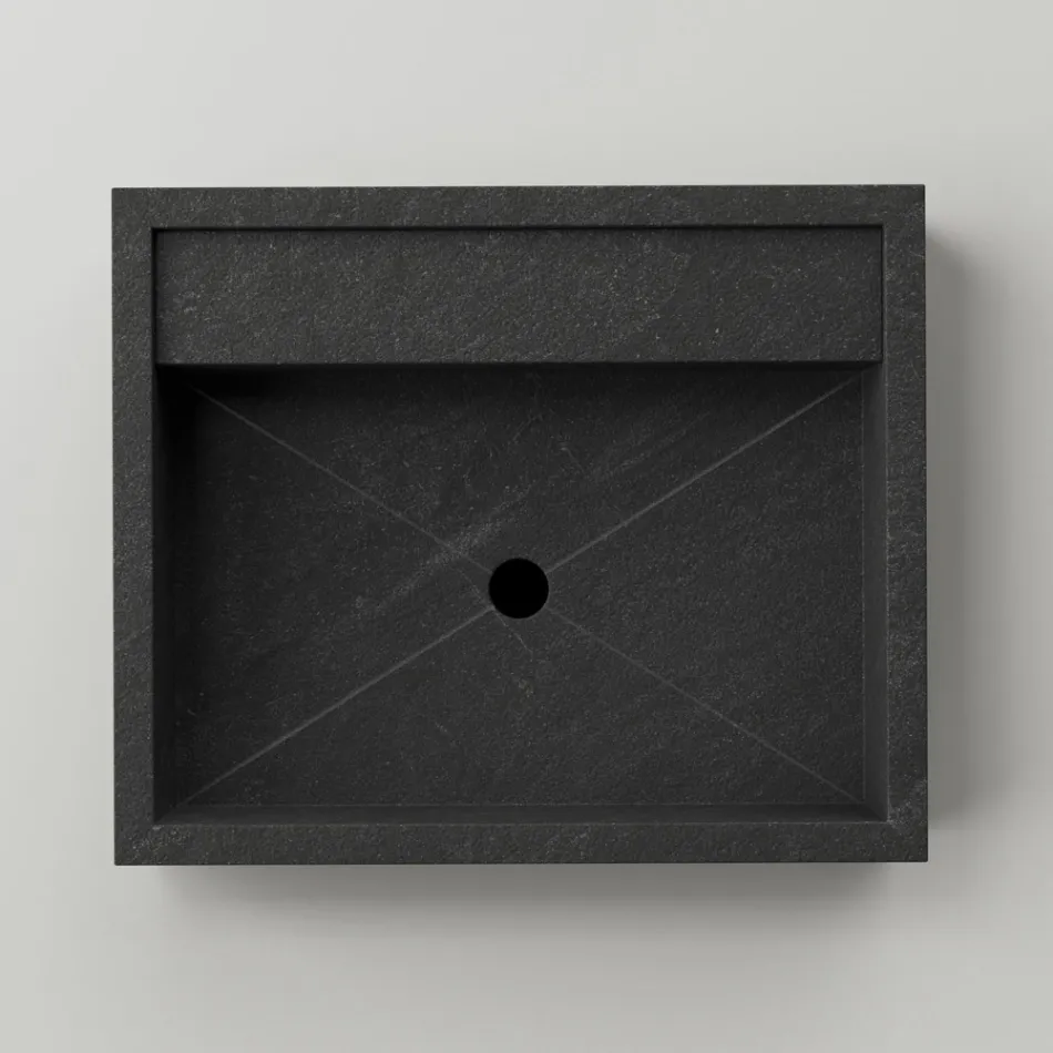 Rechteckiges Aufsatzwaschbecken aus Feinsteinzeug Made in Italy - Cervia Viadurini