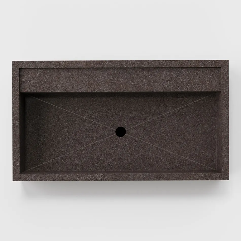 Rechteckiges Aufsatzwaschbecken aus Feinsteinzeug Made in Italy - Cervia Viadurini