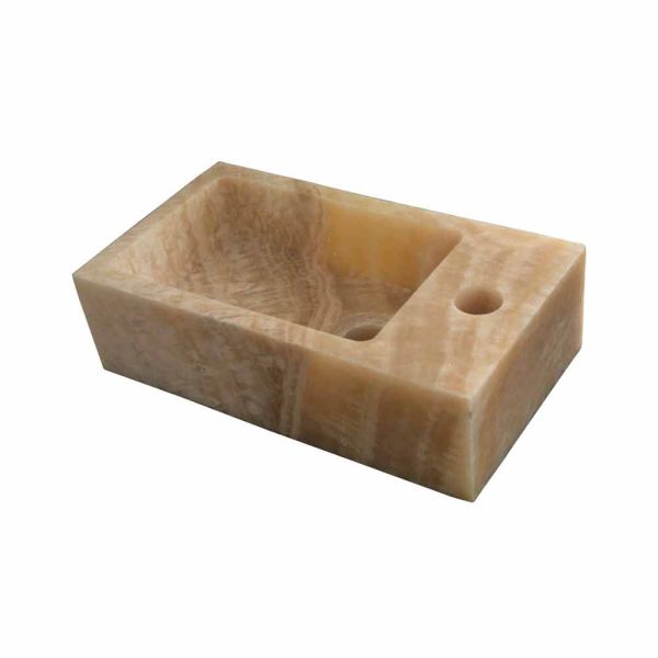 Aufsatzwaschbecken eckig aus onyx bintan