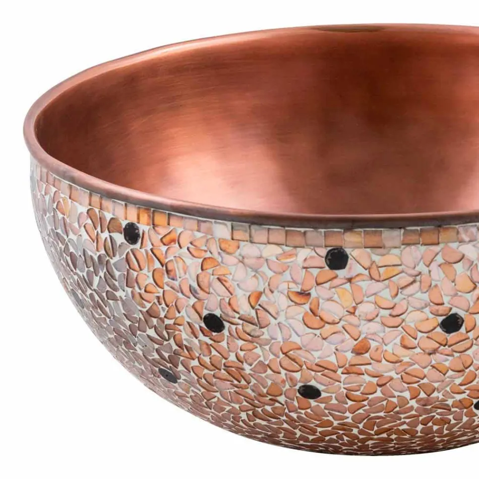 Rundes Aufsatzwaschbecken aus handgefertigtem Kupfer, Murello Viadurini