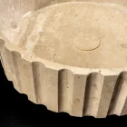 Rundes Aufsatzwaschbecken aus Travertinmarmor – Cattleya Viadurini