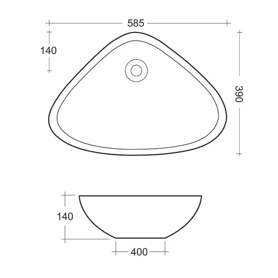 Aufsatzwaschtisch aus weißer Keramik Made in Italy - Hamburg Viadurini
