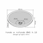 Arbeitsplatte Unterstützung Round Beige mit externen Nusa Geschliffen Viadurini
