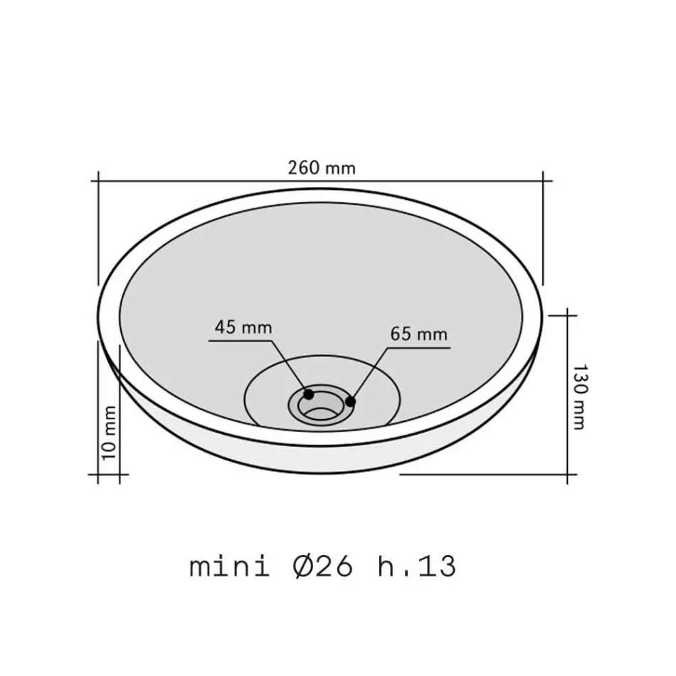 Kali rundes basaltschwarzes waschbecken Viadurini