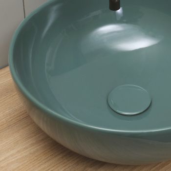 Rundes Aufsatzwaschbecken aus glänzender Keramik Made in Italy - Chicco