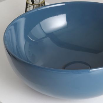Rundes Aufsatzwaschbecken aus glänzender Keramik Made in Italy - Chicco