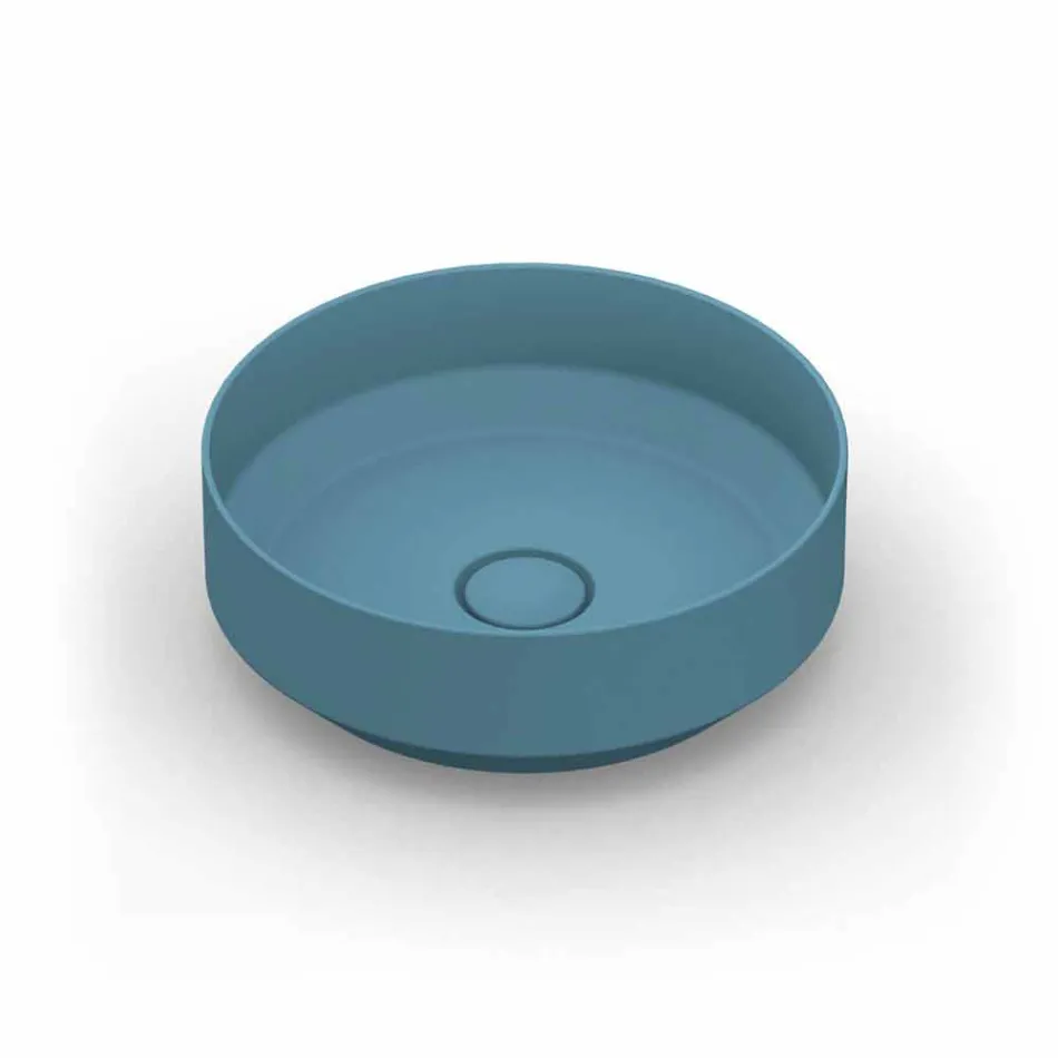Rundes modernes Aufsatzwaschbecken aus Keramik made in Italy, Yoel Viadurini