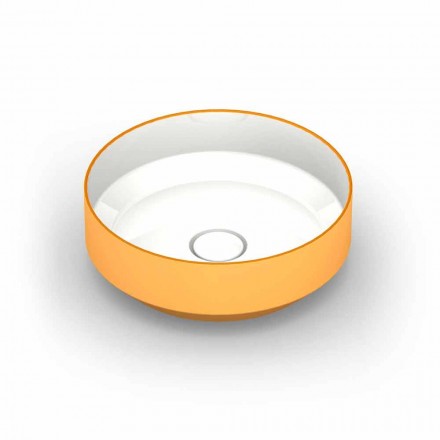 Rundes modernes Aufsatzwaschbecken aus Keramik made in Italy, Yoel Viadurini