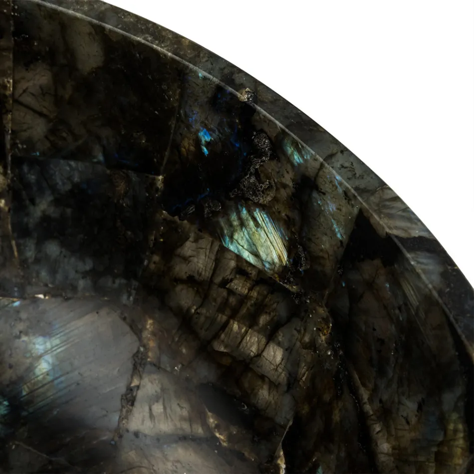 Rundes Aufsatzwaschbecken aus Labradorit Peggy Design, handgemacht Viadurini