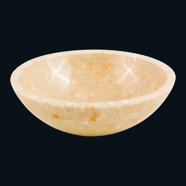 Rundes honigfarbes design-aufsatzwaschbecken aus onyx kilian