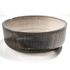 Rundes Aufsatzwaschbecken aus venezianischem Plissè-Glas, hergestellt in Italien – Zirkon Viadurini