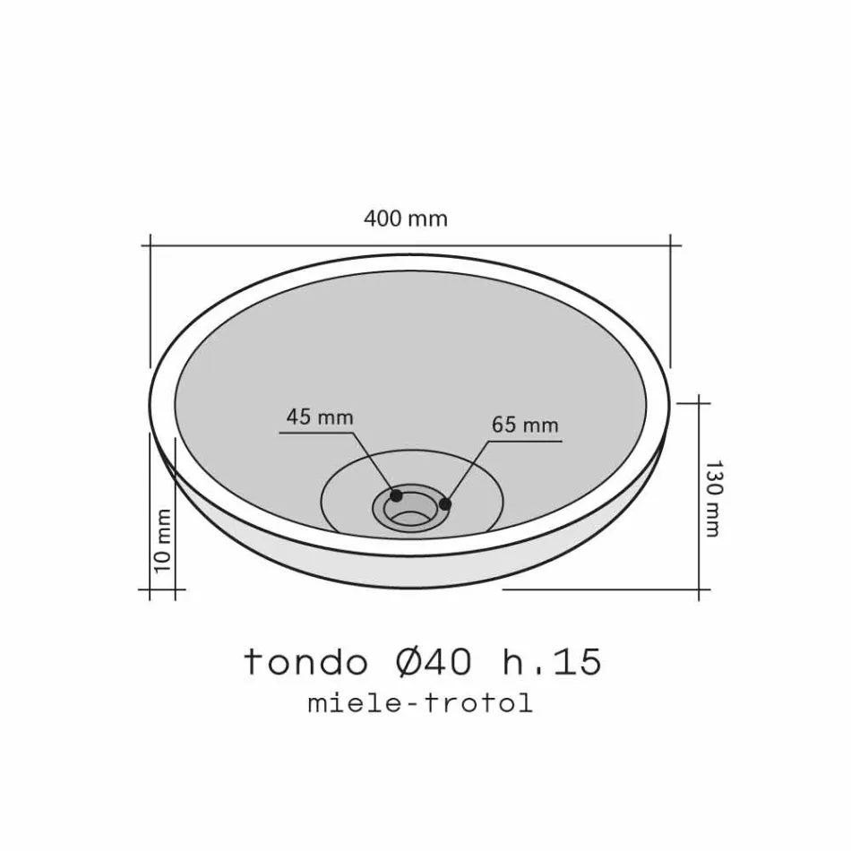Arbeitsplatte Unterstützung Tondo Honig mit Outside Polished Nusa Viadurini