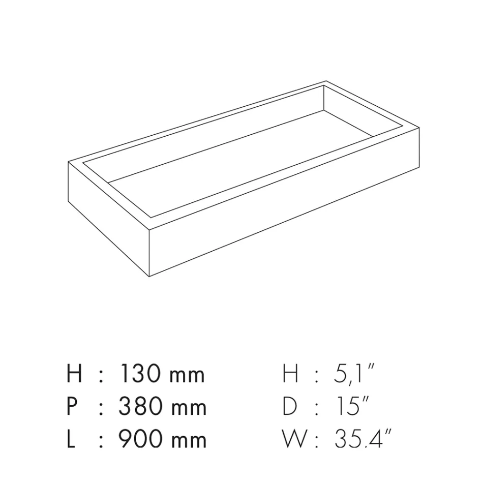 Rechteckiges Badezimmer-Waschbecken aus Feinsteinzeug Made in Italy - Ludmilla Viadurini