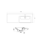 Einbau- und rechtsseitig montiertes Waschbecken aus Maida-Keramik Viadurini