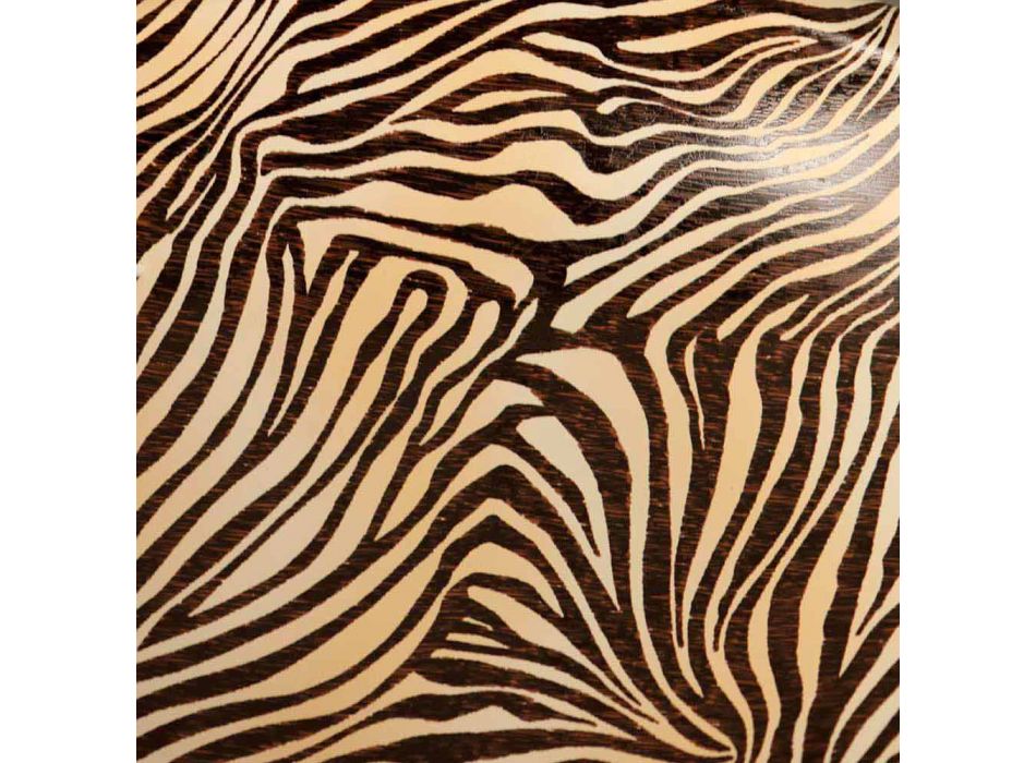 Designer Keramik-Aufsatzwaschtisch mit orangefarbenem Zebra Made in Italy Glossy