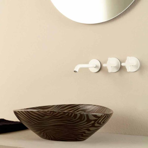 Aufsatzwaschbecken aus keramik, gestreift made in italy design animals
