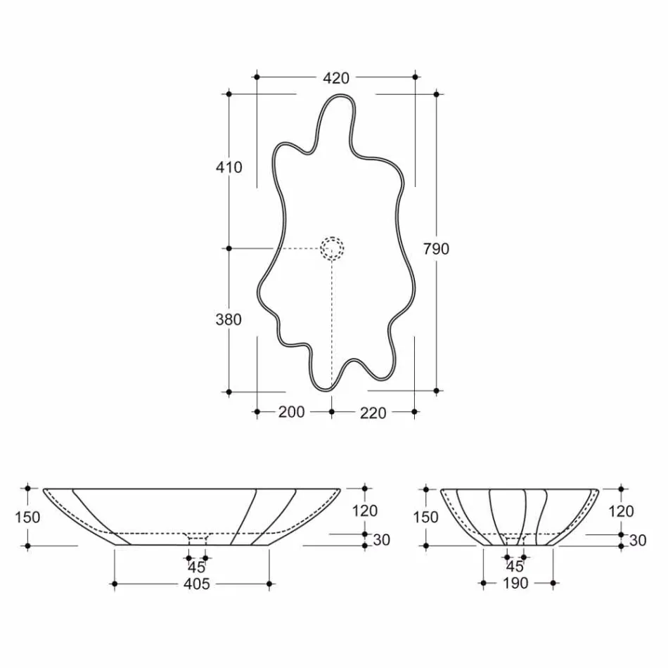 Modernes Design Arbeitsplatte schwarz Keramik Waschbecken in Italien Rayan gemacht Viadurini