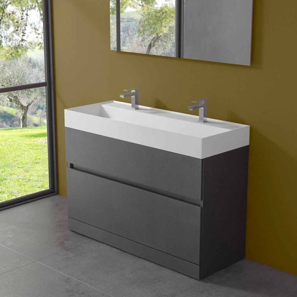 Doppelwaschbecken mit bodenschrank modernes design in laminat - pompei